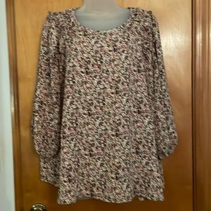 Max Studio Floral Blouse - Pink and Black